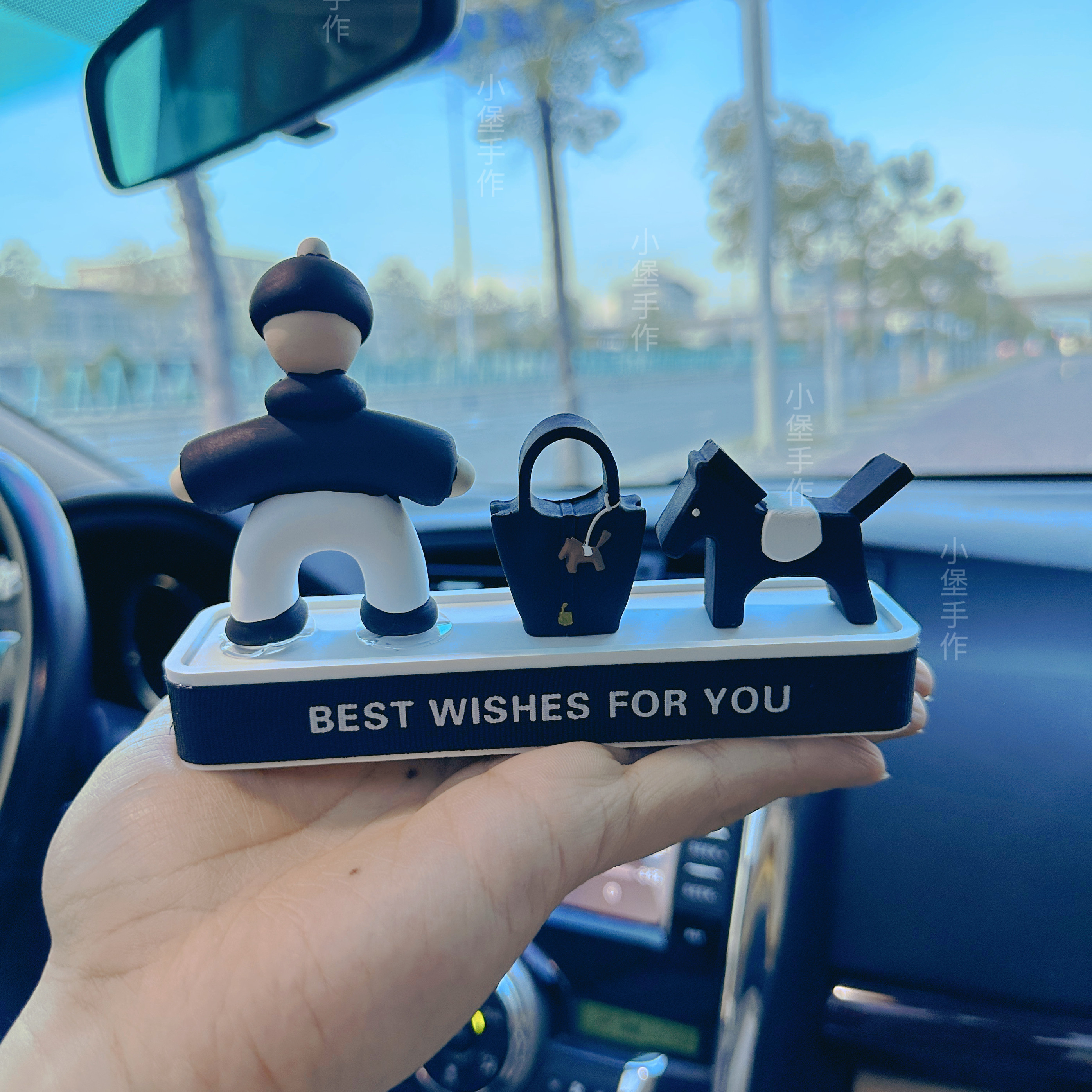 ins风可爱卡通小马车载出风口摆件汽车扩香石石膏装饰车内饰品女,汽车用品/电子/清洗/改装,摆件,淘宝优惠券,粉丝福利购,淘宝优惠卷