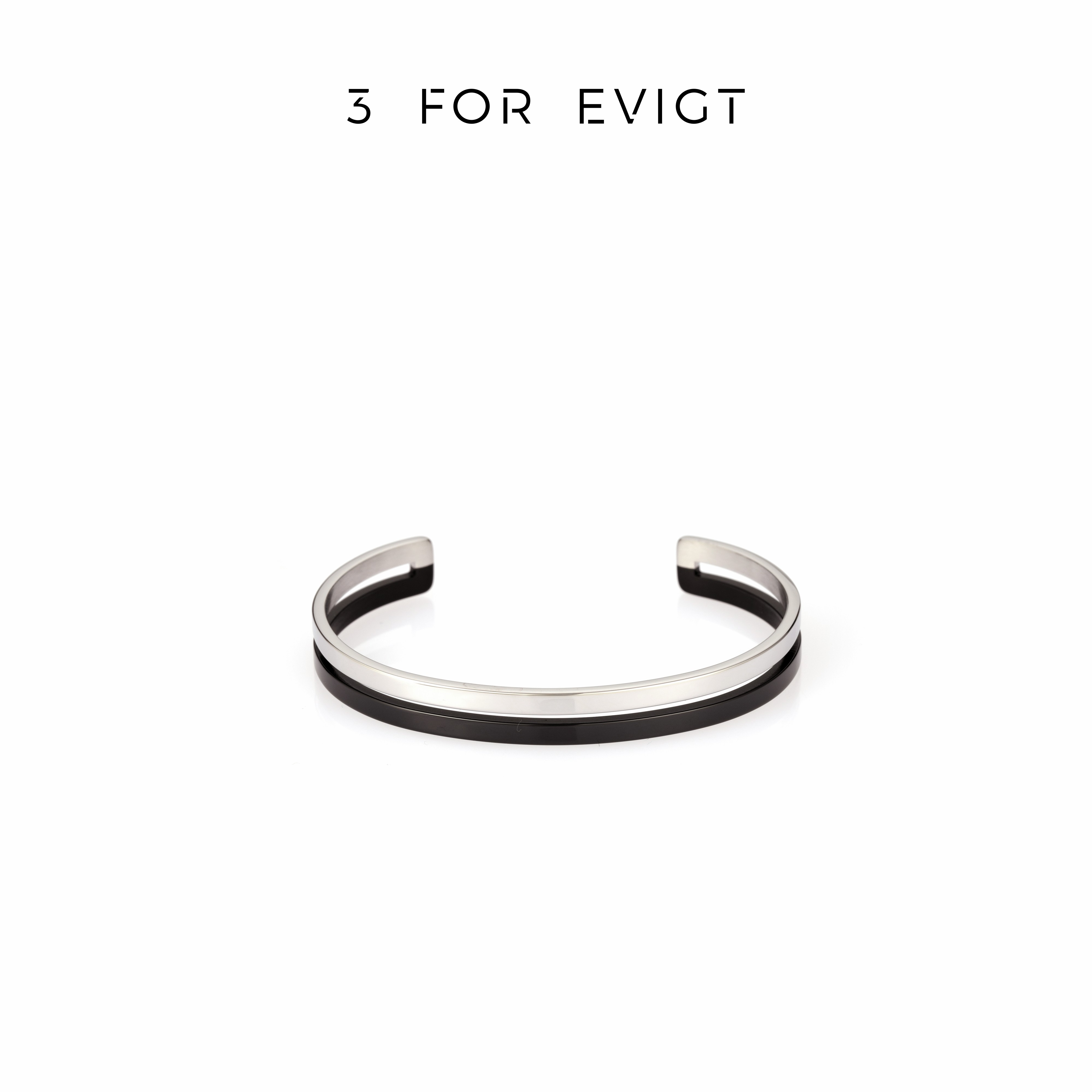 3 for evigt光环系列手镯北欧设计师简约大气开口双色手镯