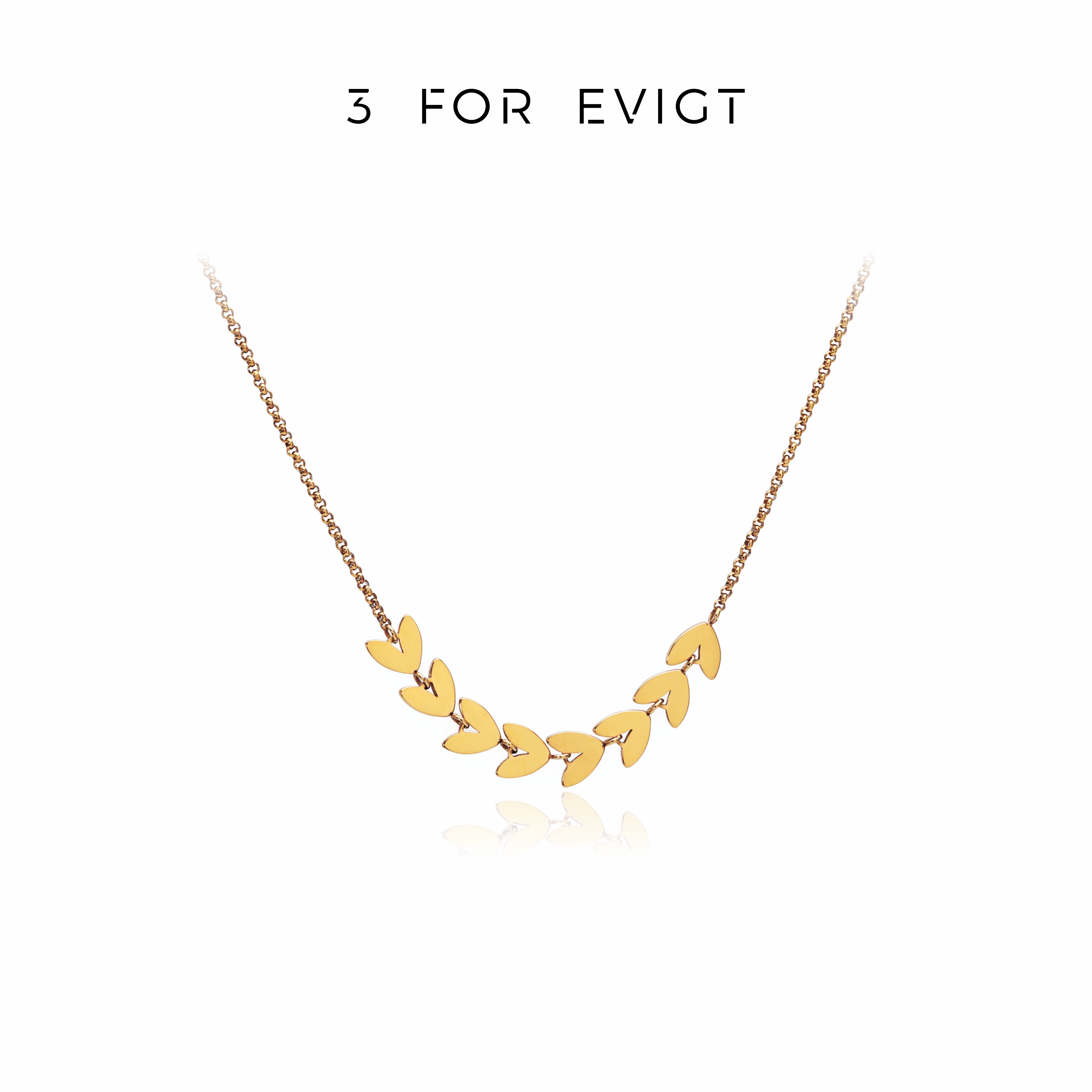 3 for evigt镀18K金麦浪系列项链北欧简洁精致浪漫项链女现货