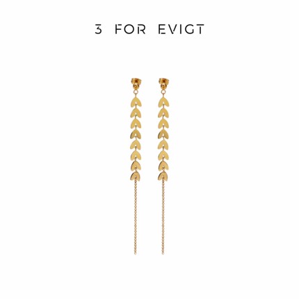 3 for evigt镀18K金麦浪系列麦浪耳环北欧风吹麦浪设计感浪漫时尚