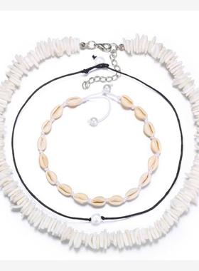 ins necklace women shell  necklace 简约珍珠颈炼女项炼网红