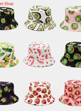 New Fruit Pattern Fisherman Hat Men and Women Outdoor Leisur