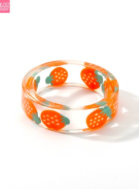 Acrylic fruit rings creative transparent resin ring female