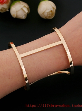 开口金属简约女手镯手环 star hand catenary women bracelet