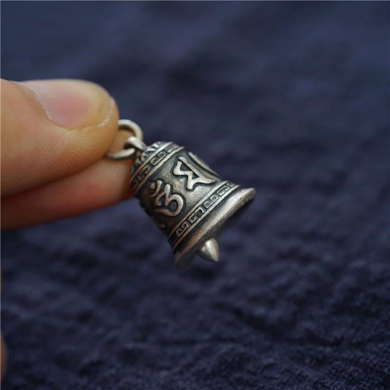 925纯银铃铛吊坠diy配件配饰小号藏族文玩手串挂件项链男