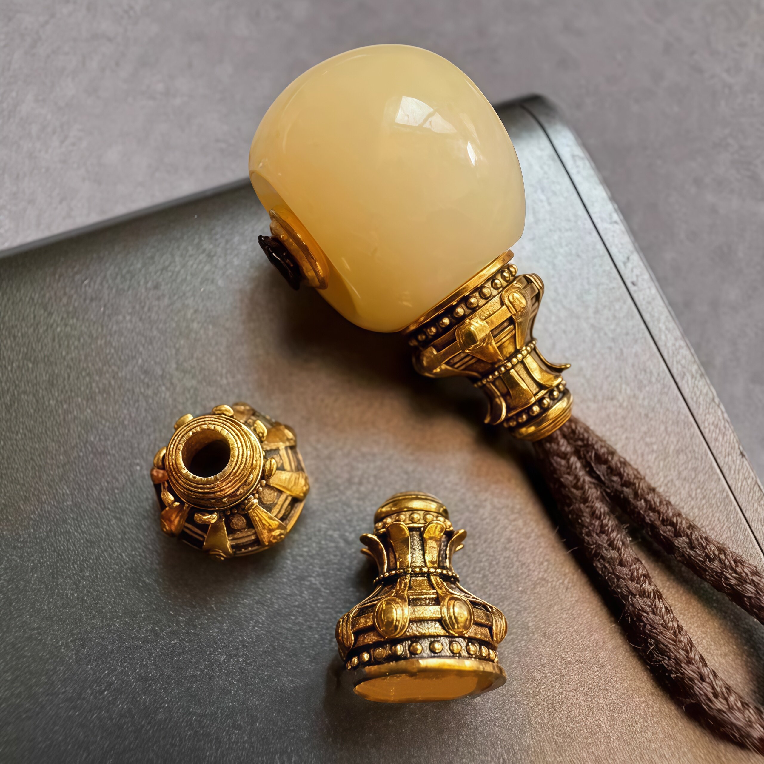 镀金藏式精工罗汉佛塔文玩佛头