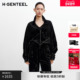 女蝙蝠袖 H·GENTEEL荷高新款 秋装 丝绒黑色短外套女