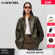 H·GENTEEL荷高2025新女油蜡皮灯芯绒翻领外套 气系列 小 皮