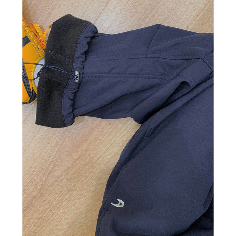 藏青色美式加绒工装裤女秋冬2026新款辣妹酷飒风阔腿加厚运动长裤，女装休闲裤，搜酷衣阁