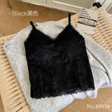 本命年红色内衣吊带背心女带胸垫外穿秋冬修身内搭免穿文胸一体式，抹胸，搜酷衣阁