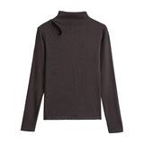 W设计感半高领镂空打底衫女秋冬季新款修身内搭可外穿上衣，保暖内衣，搜酷衣阁