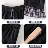 大码胖mm咖棕色灯芯绒半身裙女秋冬日系微胖格纹长裙重工蛋糕裙子，女装半身裙，搜酷衣阁