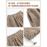 双面羊羔绒阔腿裤女秋冬新款宽松显瘦高腰直筒裤休闲慵懒加厚卫裤，女装休闲裤，搜酷衣阁