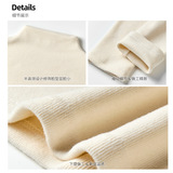 仿羊绒磨毛简约款半高领长袖t恤女内搭打底衫中领德绒季上衣，女装T恤，搜酷衣阁