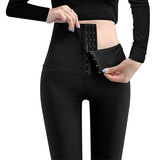 排扣鲨鱼裤打底裤女外穿春季紧身裤春夏裤压力收腹小黑裤，女装打底裤，搜酷衣阁