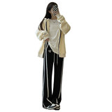 黑色加绒运动裤女秋冬季2026新款美式卫裤小个子加厚保暖直筒裤子，女装休闲裤，搜酷衣阁