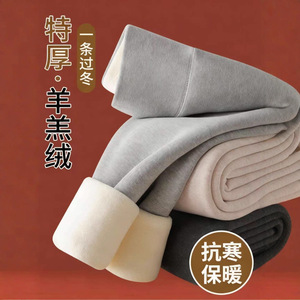 羊羔绒打底裤女特厚800克冬季外穿高腰棉裤大码保暖裤东北恒温裤，女装打底裤，搜酷衣阁