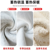 白灰色加绒lulu同款卫裤女秋冬季加厚羊羔绒运动裤窄版显瘦阔腿裤，女装休闲裤，搜酷衣阁