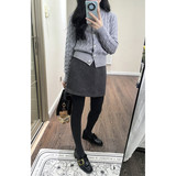 灰色毛呢半身裙女秋季2026新款高腰显瘦小个子a字包臀短裙内衬冬，女装半身裙，搜酷衣阁