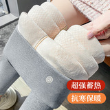 灰色羊羔绒棉裤女冬季加绒加厚棉打底裤外穿高腰菠萝格特厚保暖裤，女装打底裤，搜酷衣阁