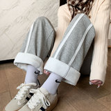 黑色加绒运动裤女秋冬季2026新款美式卫裤小个子加厚保暖直筒裤子，女装休闲裤，搜酷衣阁