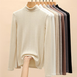 H332半高领打底衫女秋冬洋气内搭毛衣修身长袖中领保暖针织衫上衣，女装针织衫/毛衣，搜酷衣阁