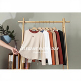 【加工定制】石墨烯打底衫女2025秋冬新款圆领宽松修身长袖T恤衣，保暖内衣，搜酷衣阁