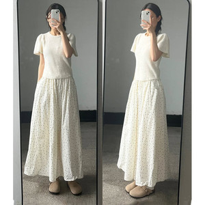 米白色波点山本裙裤女春夏2025新款高腰显瘦垂感小个子冰丝阔腿裤，女装休闲裤，搜酷衣阁