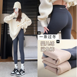 鲨鱼裤女外穿冬加绒加厚收腹提臀保暖棉裤咖色云朵打底运动瑜伽裤，女装打底裤，搜酷衣阁