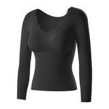 秋冬羊绒保暖内衣女士无痕高弹修身显瘦内搭外穿打底套装，保暖内衣，搜酷衣阁