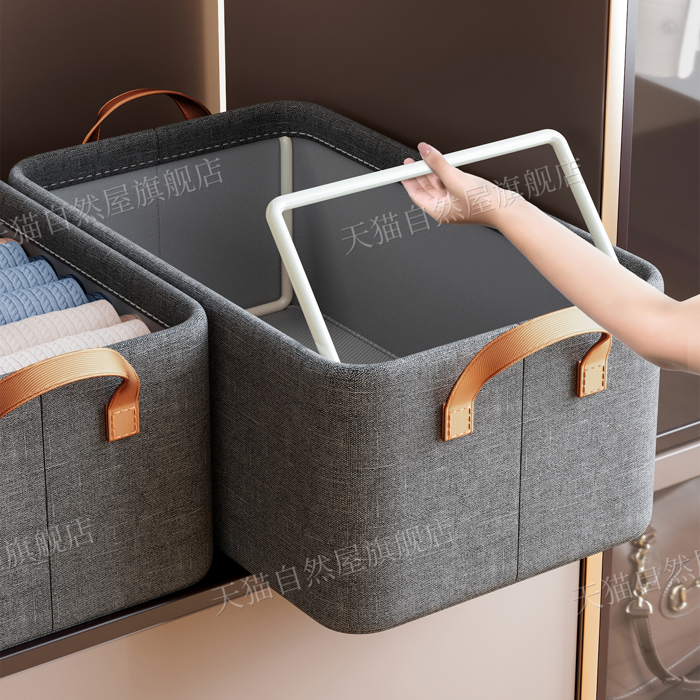 阳离子衣服收纳盒放衣柜分层神器