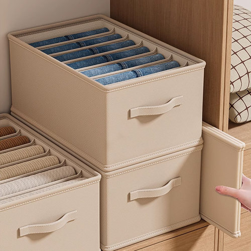 加厚棉麻衣物整理收纳盒分层神器