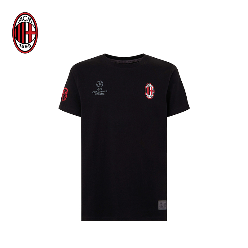 AC米兰短袖男女黑色圆领T恤