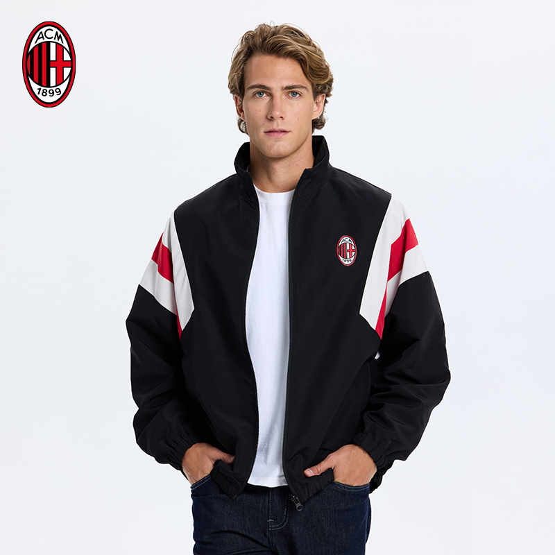 AC米兰拼色休闲夹克外套米兰周边服饰秋冬穿搭外套夹克拼色设计款