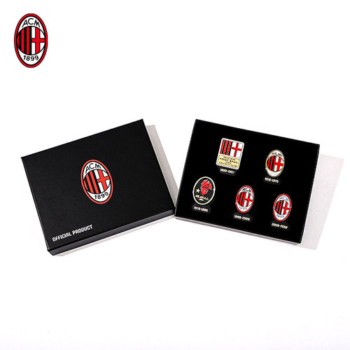 AC米兰历届队徽徽章套组米兰队徽历届套装礼盒装球迷周边用品送礼