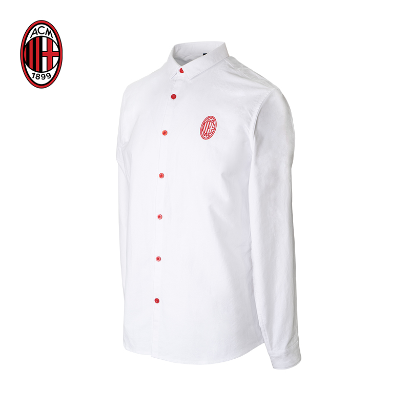 AC米兰队徽系列白色衬衫