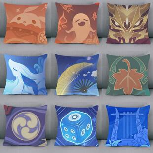 原神二次元抱枕派蒙可莉胡桃魈枫原万叶玩偶甘雨报枕靠枕刻晴枕头