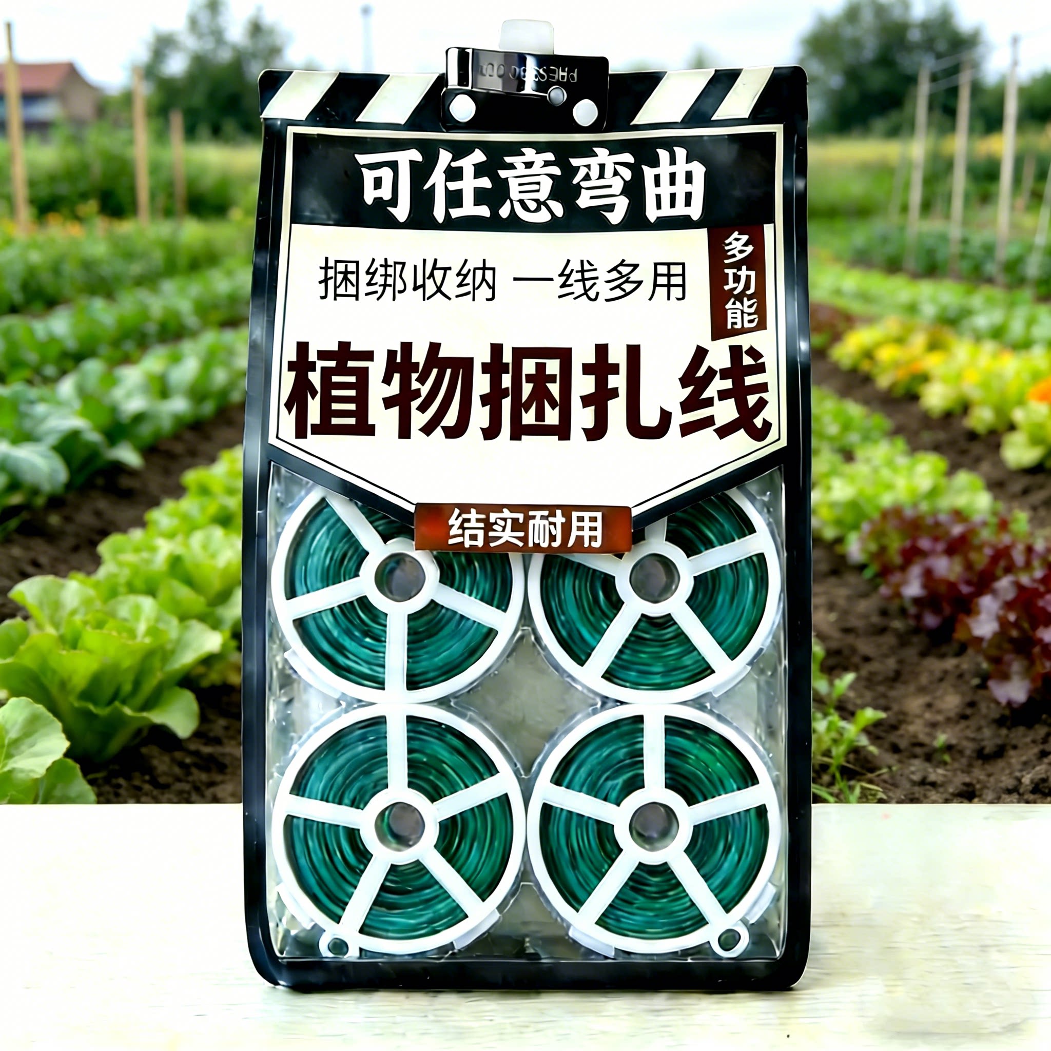 多功能加粗园艺捆扎线辅助爬藤蔓固定器细铁丝包塑扎带搭架子绑绳