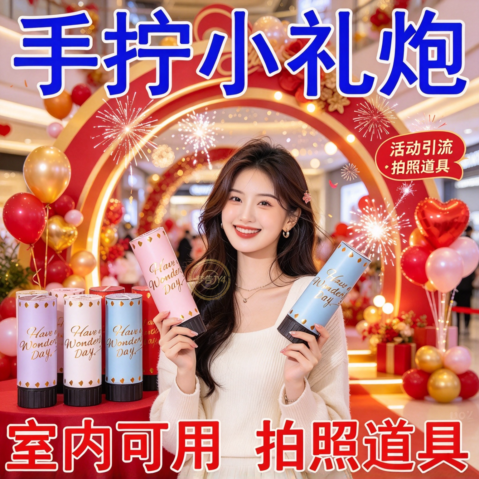 生日庆典小礼炮节庆订婚结婚氛围手持礼花手喷礼花手拧筒客厅礼炮