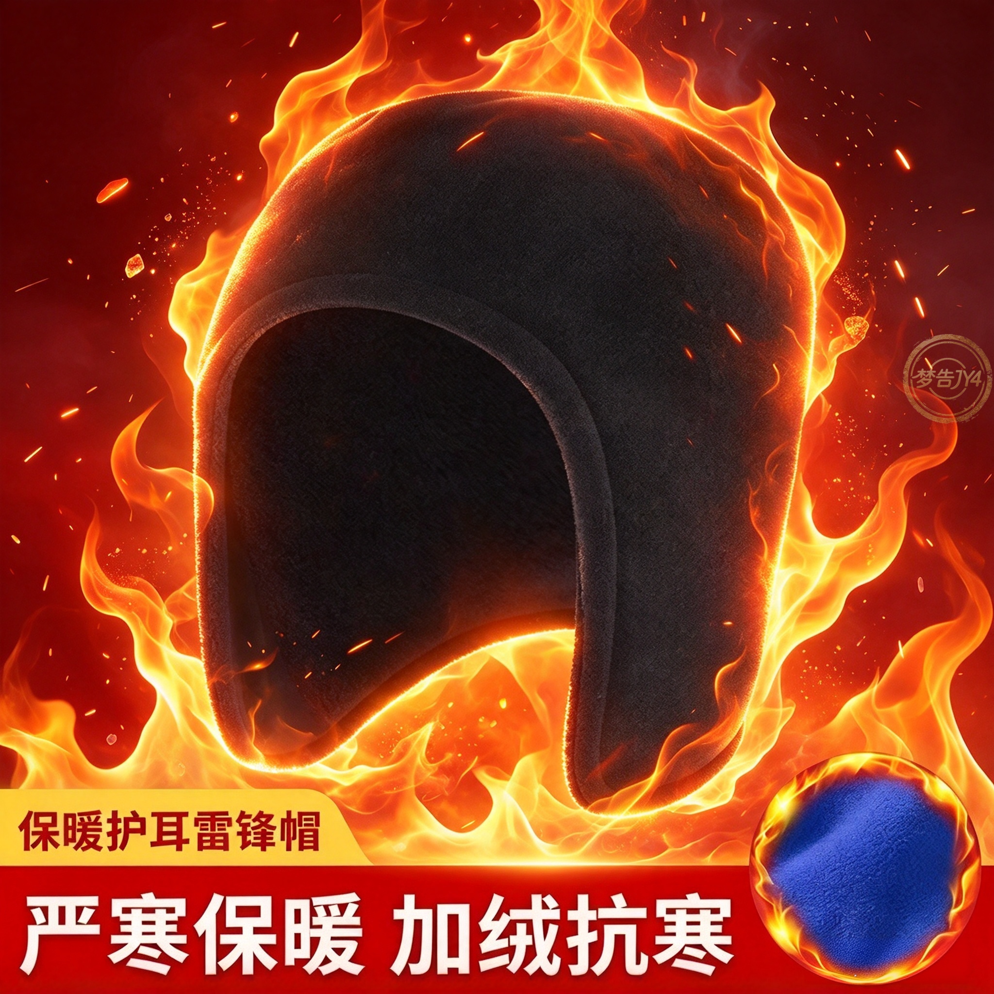 老人秋冬加绒护耳睡眠帽礼盒