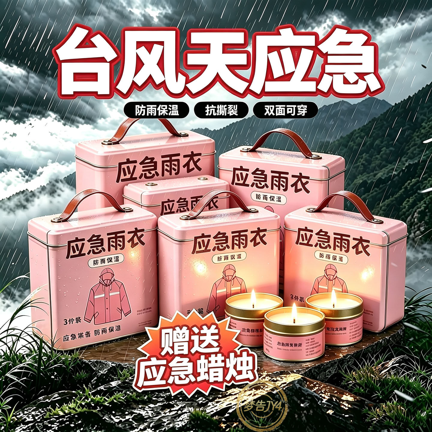 台风天常备户外应急保温雨衣登山野外徒步便携雨披防失温应急雨披