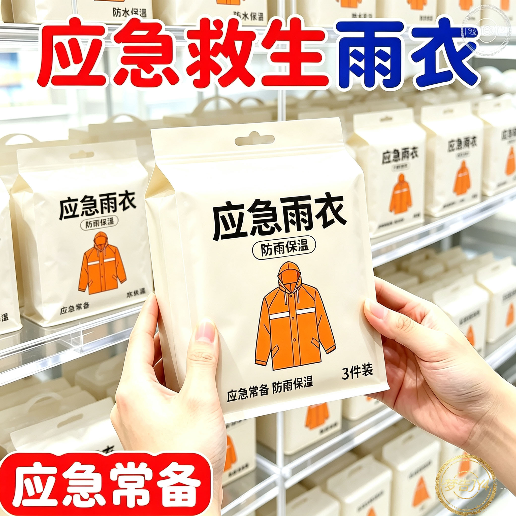 求生装备台风洪水地震防寒雨披便携急救露营保温加宽铝膜应急雨衣
