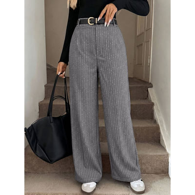 Vertical striped high waisted wide leg pants竖条纹高腰阔腿裤