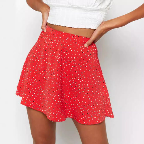 碎花拉链女士半身短裙Floral ZipperWomen'sHalflengthShortSkirt