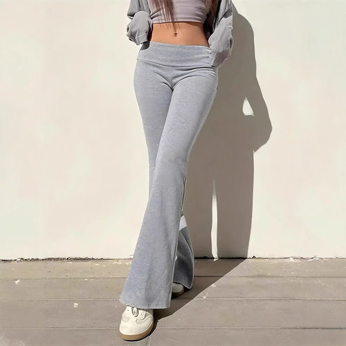 Low waisted casual flared pants for women低腰休闲喇叭裤女