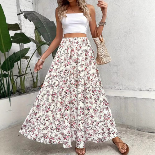 女士印花收腰半身裙   Ladies' printed waist cinching skirt