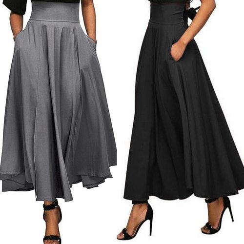 系带女士半身长裙   Lace up women's half length long skirt