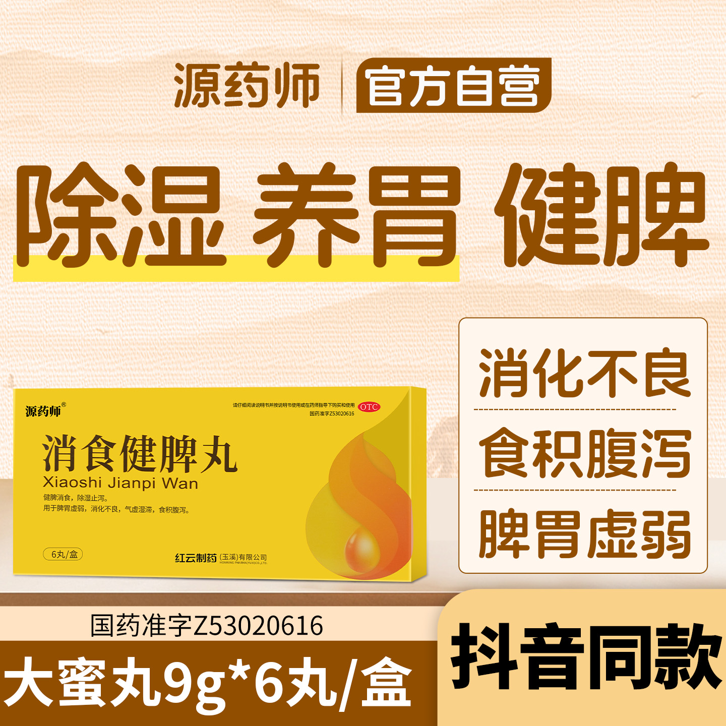 【源药师】消食健脾丸9g*6丸/盒