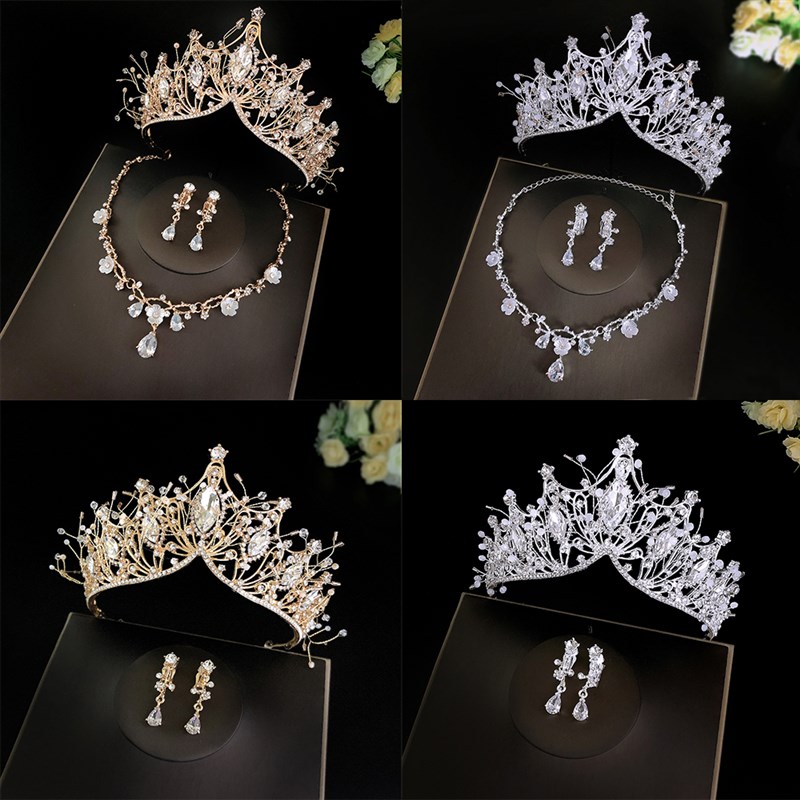 儿童皇冠头饰花童水晶手工发饰女童王冠公主生日发箍舞台演出摄影