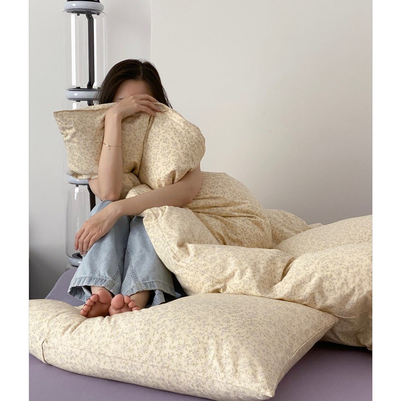 岩烧乳酪的松软/法式复古A类天竺棉床笠三四件套超柔针织棉床单